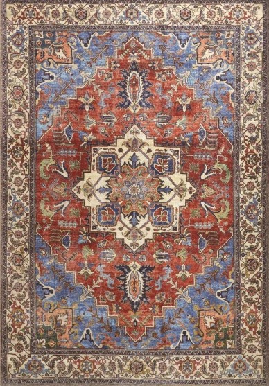 Washable Percy Blue/Rust